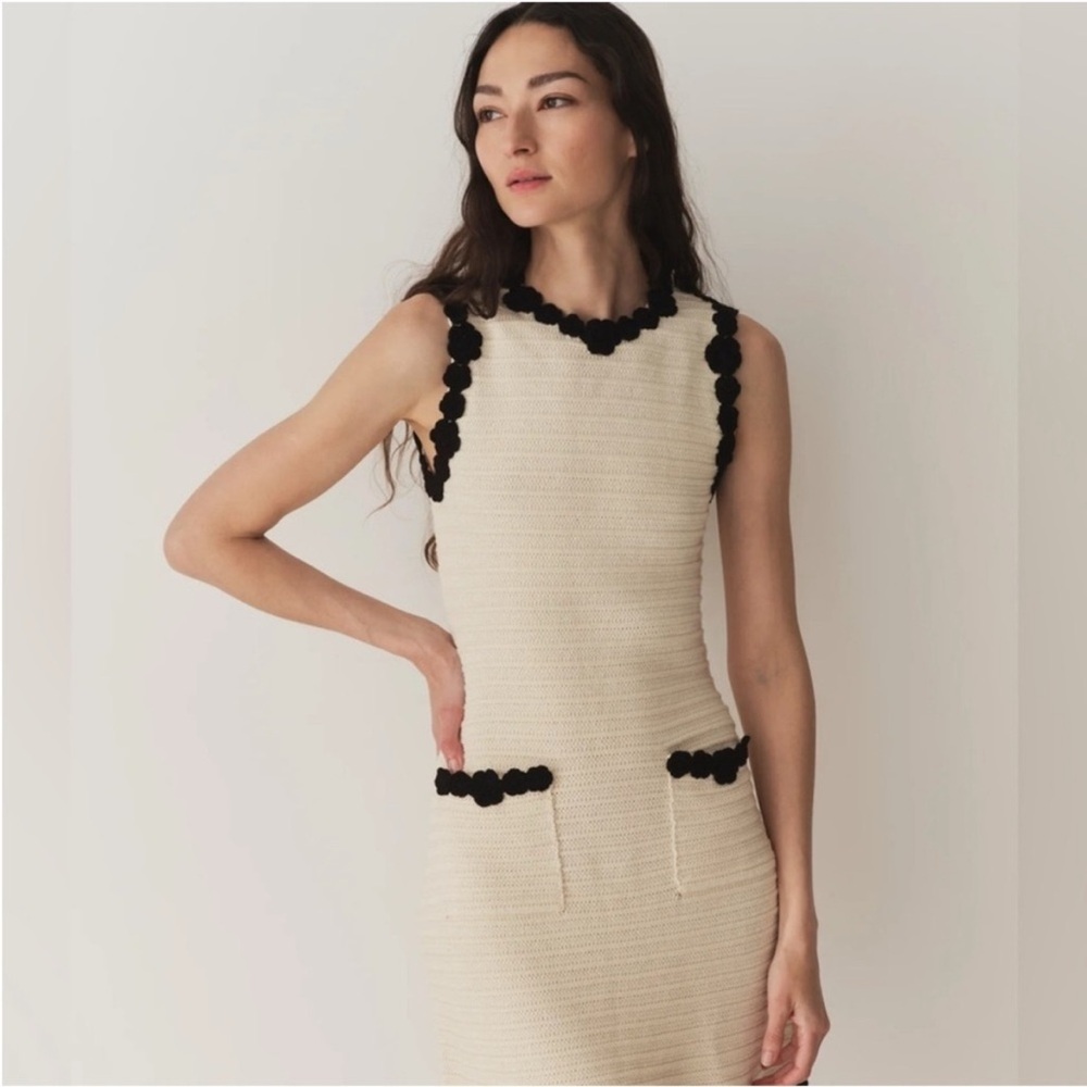 Doen Cream and Black Mini Dress